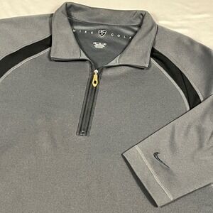 Nike Golf Mens XL Quarter Zip Pullover Grey Black Fit Dry Performance Shirt